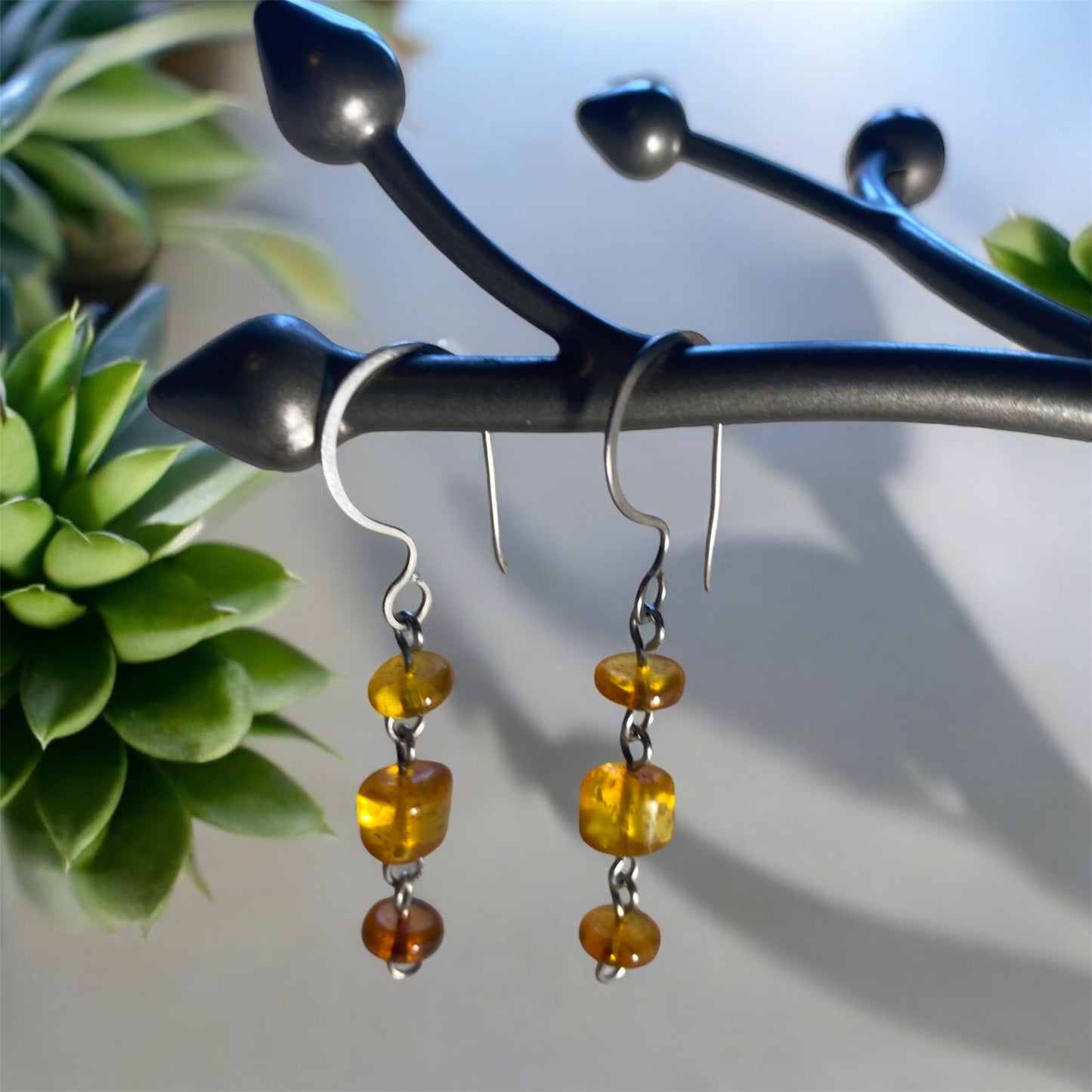 Boucles d’oreilles en Ambre