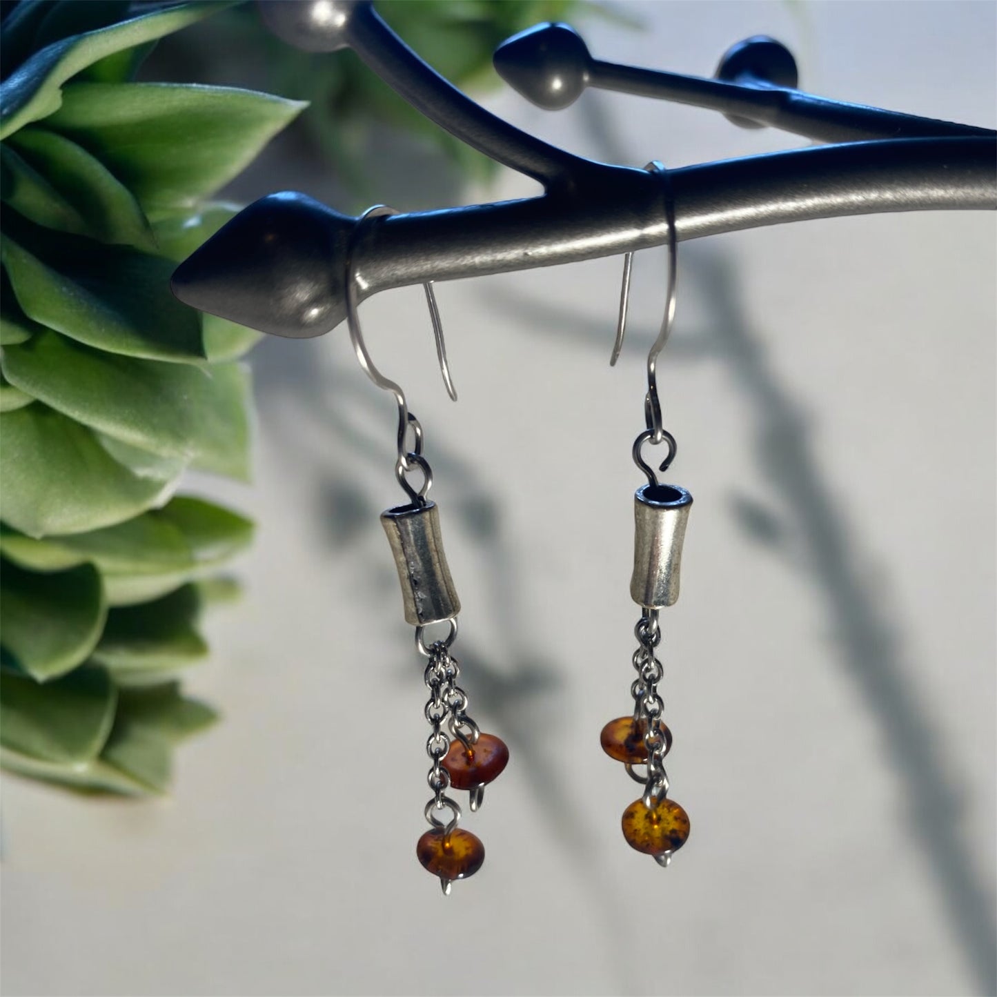 Boucles d’oreilles en Ambre