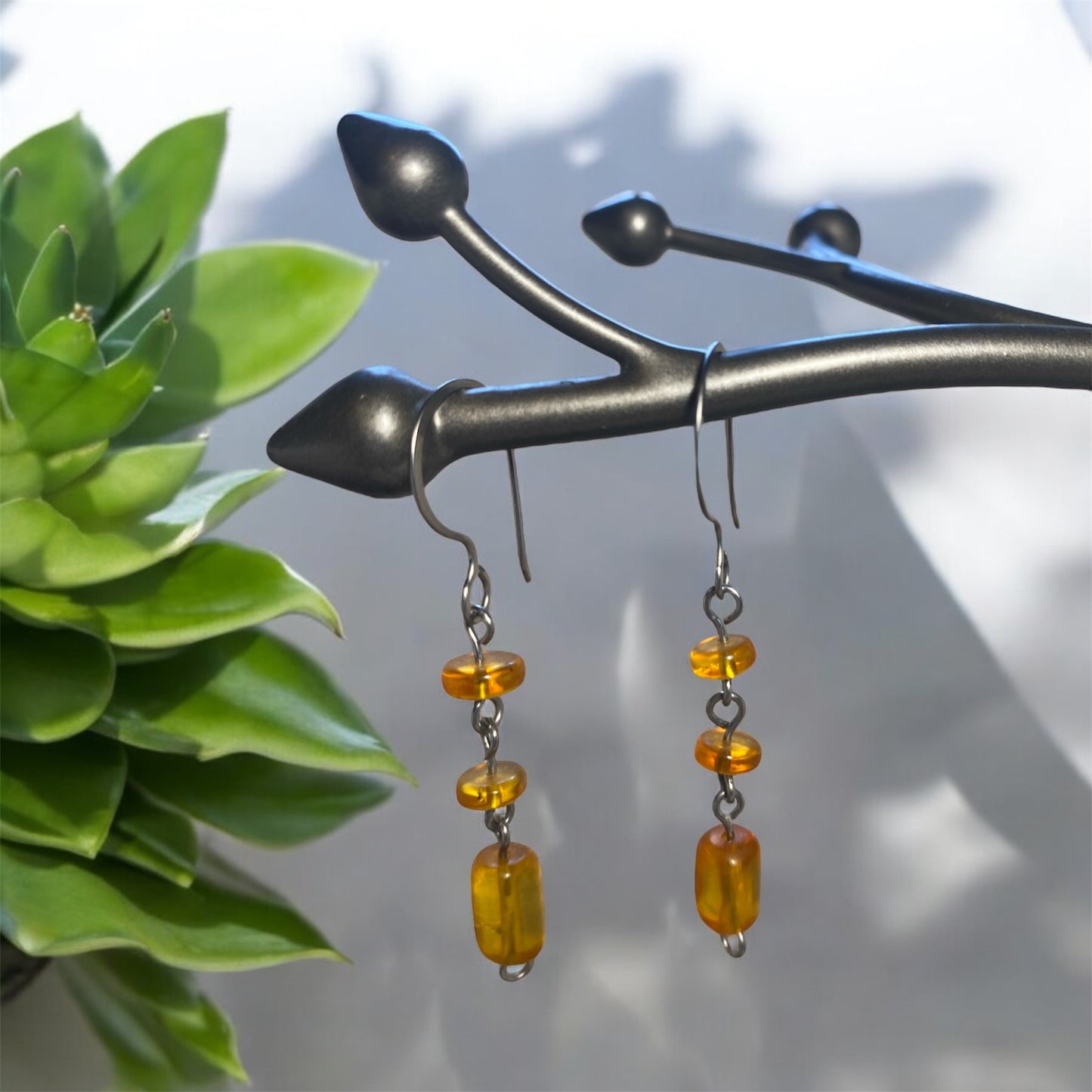 Boucles d’oreilles en ambre